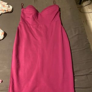 Gorgeous plum strapless corset dress